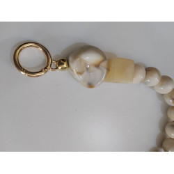 Akrilik boncuk Askı Sedef Krem rengi